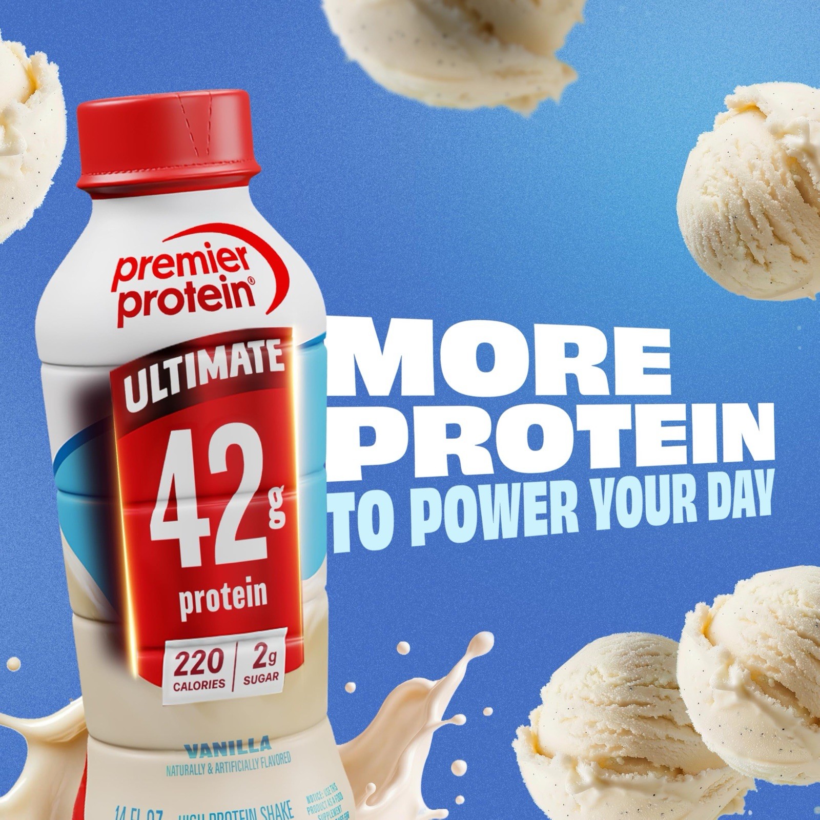Premier Protein ULTIMATE 42g Protein Shake, Vanilla 🍨 14 Fl Oz, 4 Pack