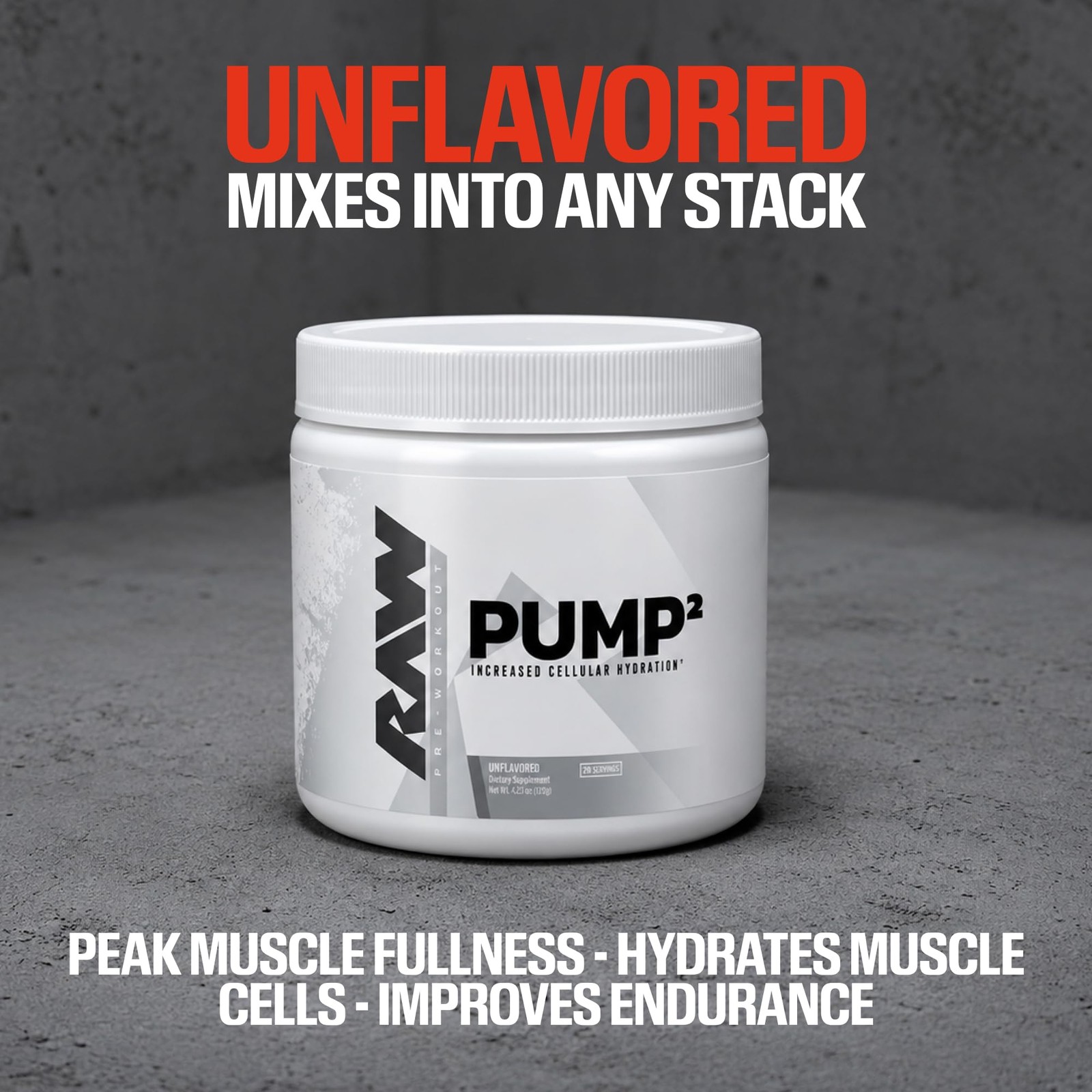 RAW Pump2 Pre Workout | Glycerol Pump 5.3 Ounce (Pack of 1), No Color