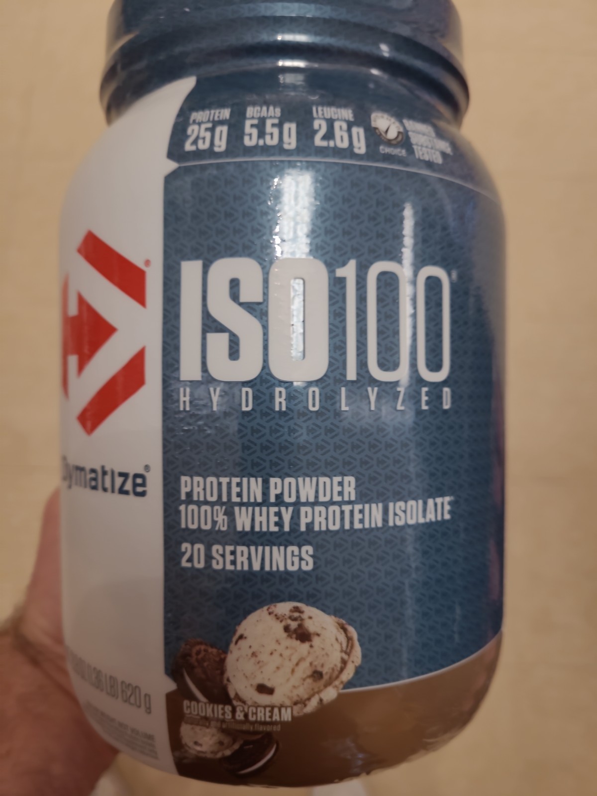 Dymatize Iso 100 Hydrolyzed 100% Whey Protein Isolate Cookies & Cream 1.36lbs