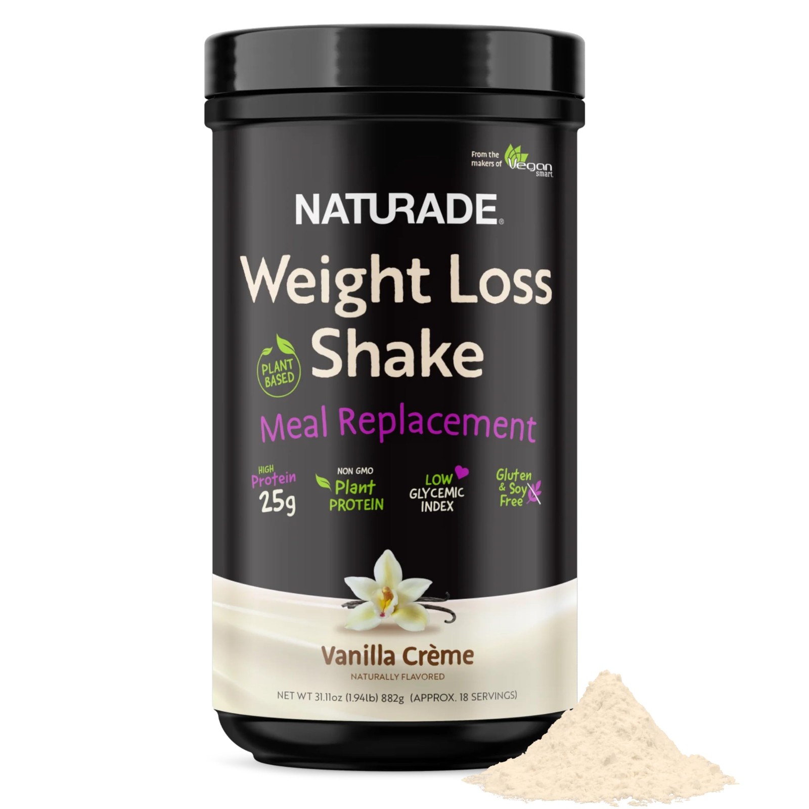 Plant-Based Meal Replacement Shake 25G Complete Protein Fiber 18 Vitamins