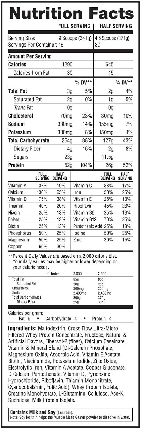 Labrada Muscle Mass Weight Gainer w/ Creatine 1930 Calories 12lb 3 Flavors New