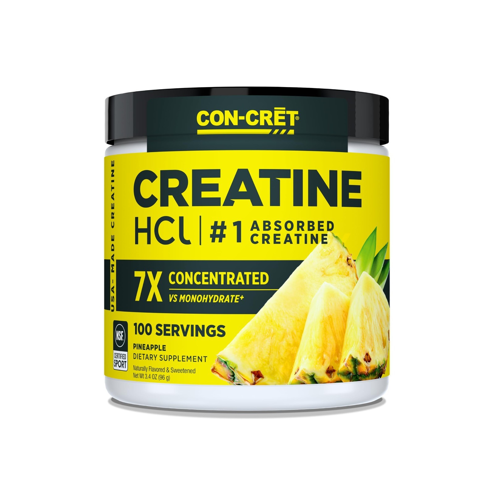 Creatine HCl Powder – Pineapple Flavor, 100 Servings, Muscle & Strength Support,