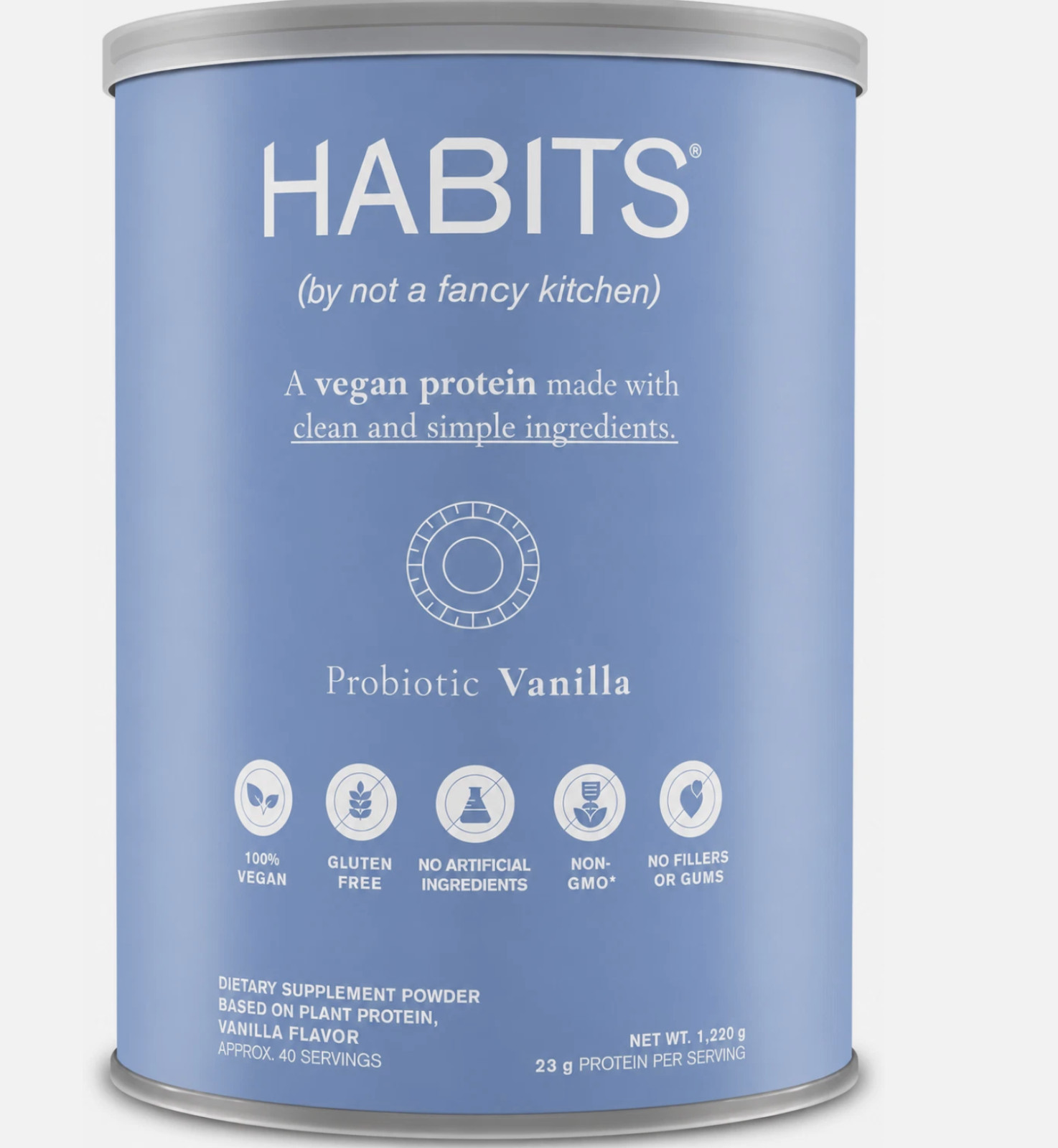 HABITS Vegan Protein Powder Vanilla 1.22kg Plant-Based Protein Blend