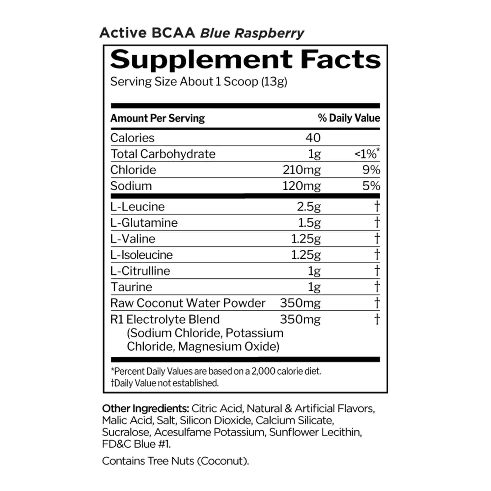 RULE 1 Train BCAAs 30 serv Blue Raspberry Stim Free Intra Workout 450g