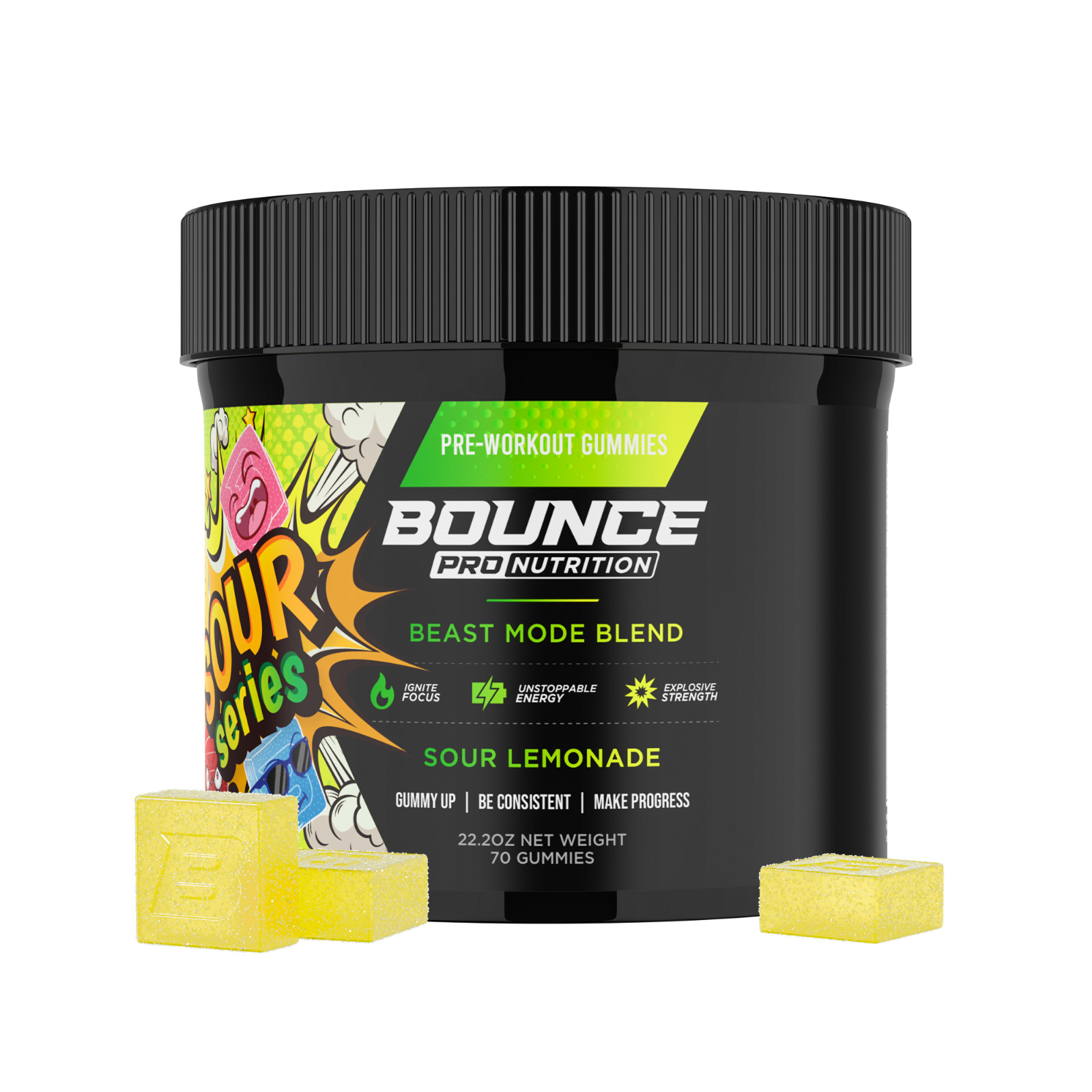 Beast Mode Pre-Workout Gummies – Sour Series
