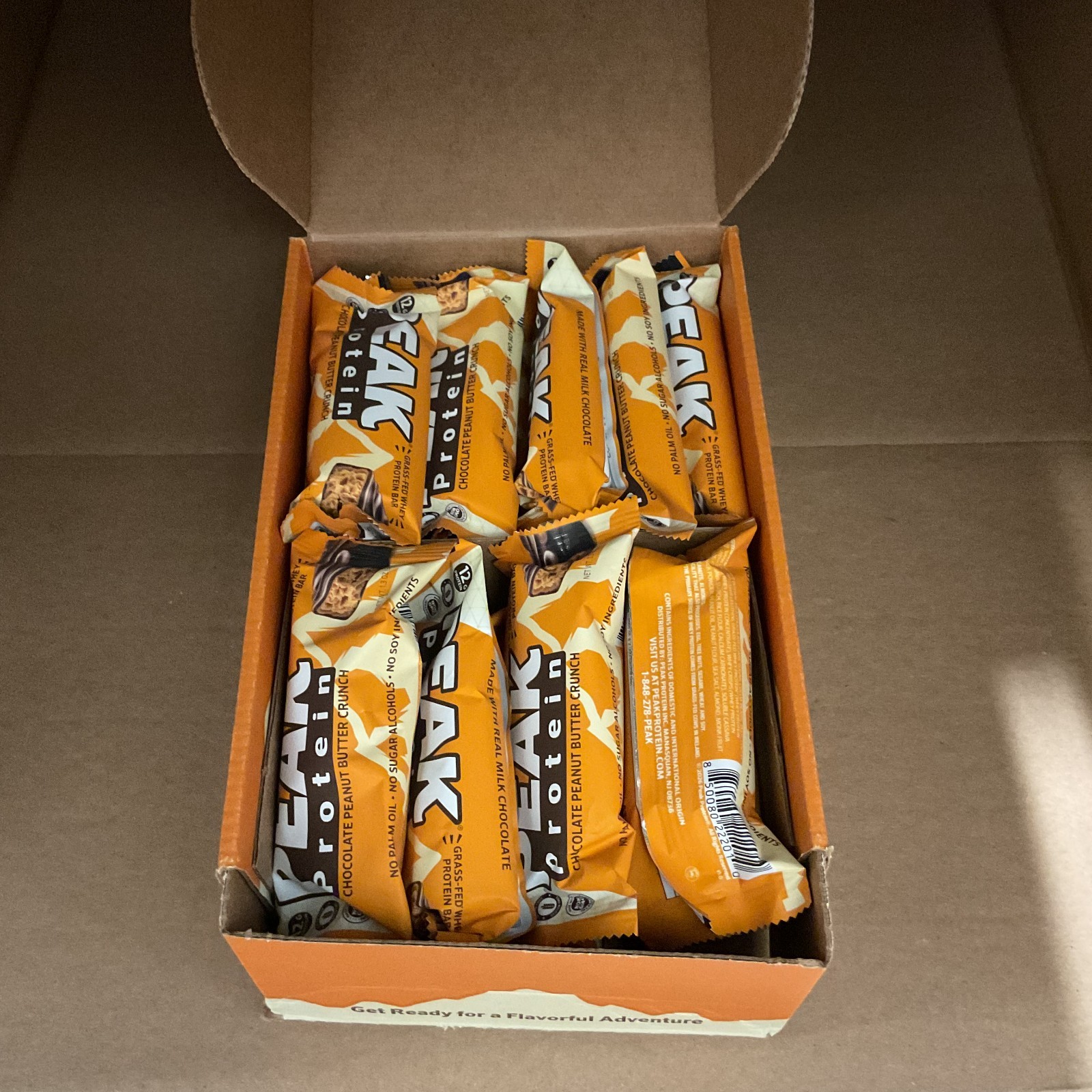 Peak Protein Bar Protein Chocolate Peanut Butter Crunch Pack of 19 EXP: 6/19/27