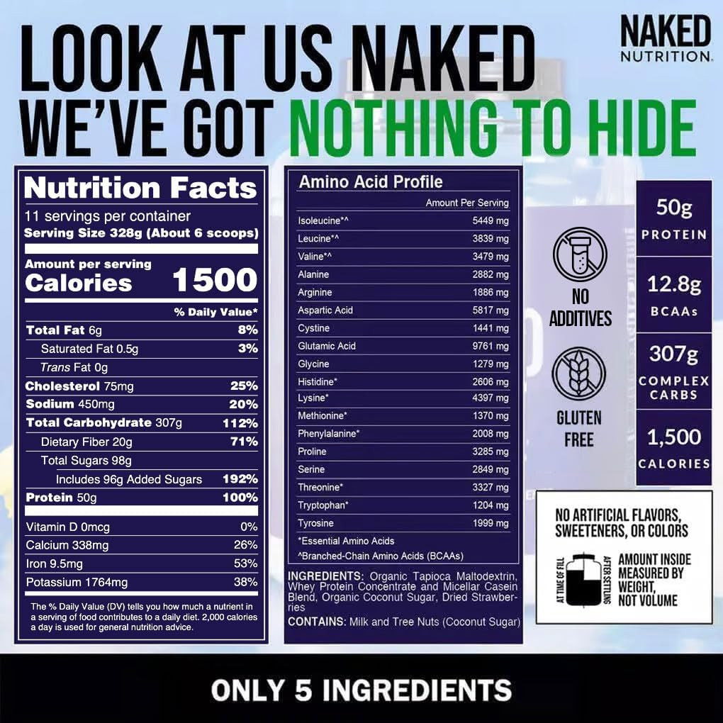 Strawberry Mass – 1,500 Calories, 50G Protein, Nothing Artificial. Strawberry We