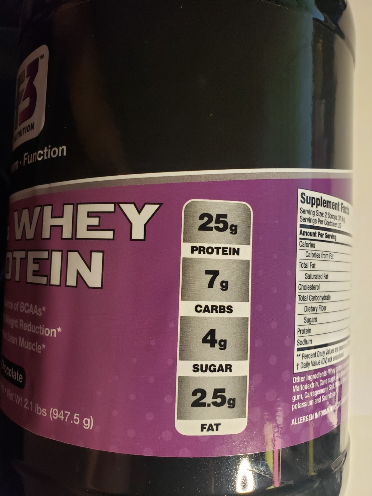 F3 NUTRITION – 100% Whey Protein – Chocolate – 2.1 lbs – Lean Muscle Exp 5/2026