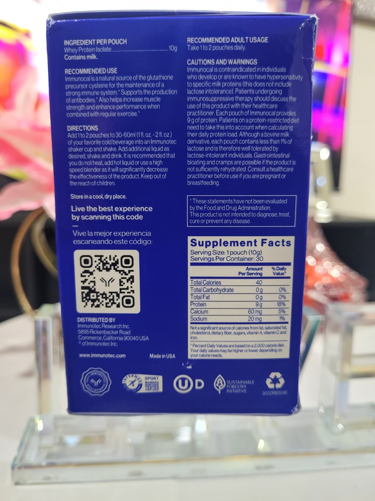 Immunocal Classic Blue Regular Glutathione Precursor, 30 Pouches free shipping..