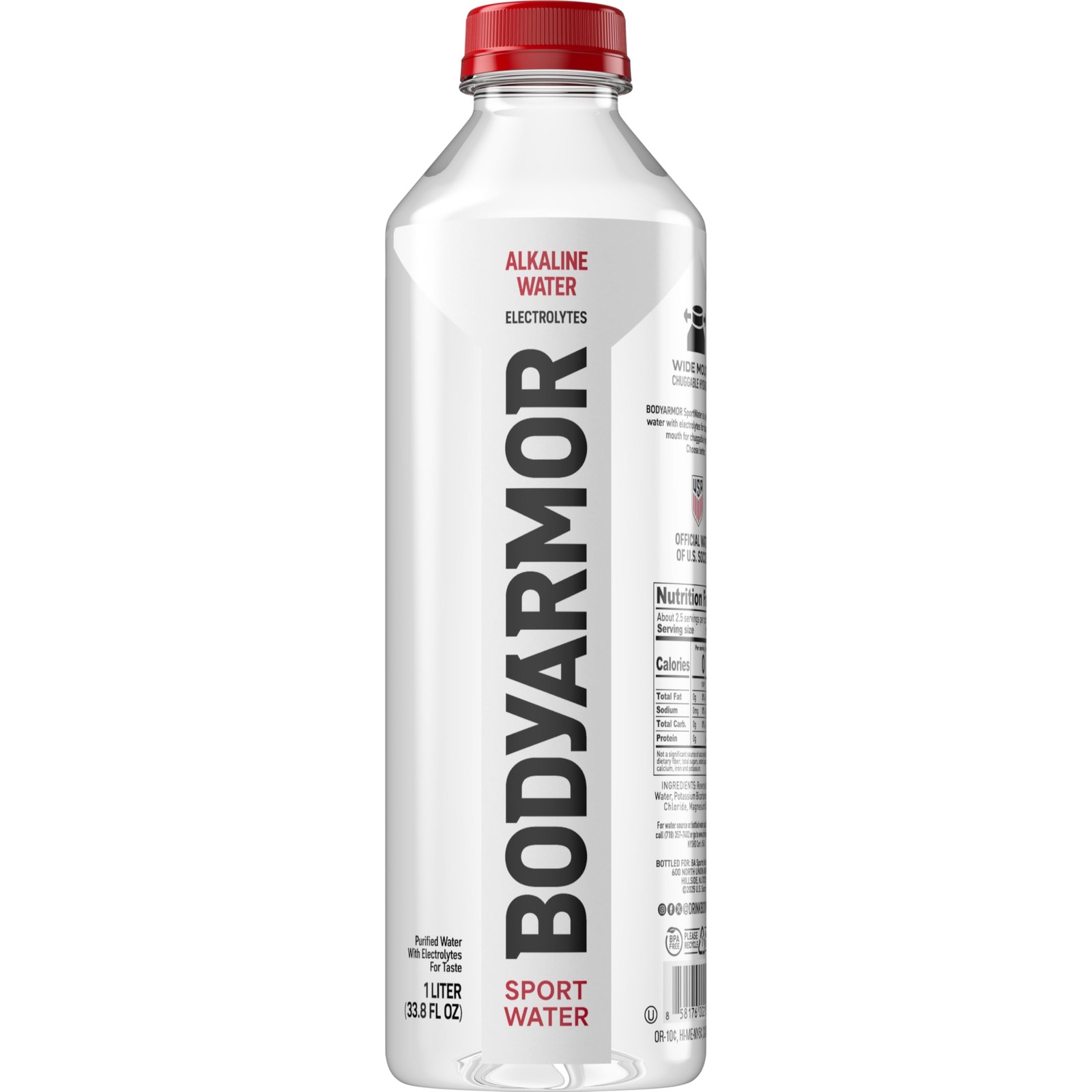 BODYARMOR Nutrition Sport Water Alkaline Water, Superior 1 Liter (Pack of 1)