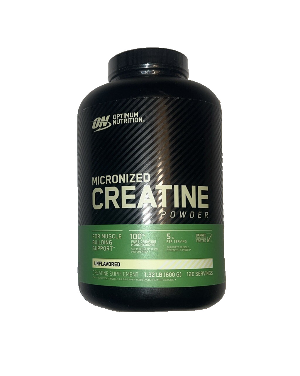 Micronized Creatine Powder Unflavored 1.32 lb 600 gr Optimum Nutrition 120 Serv