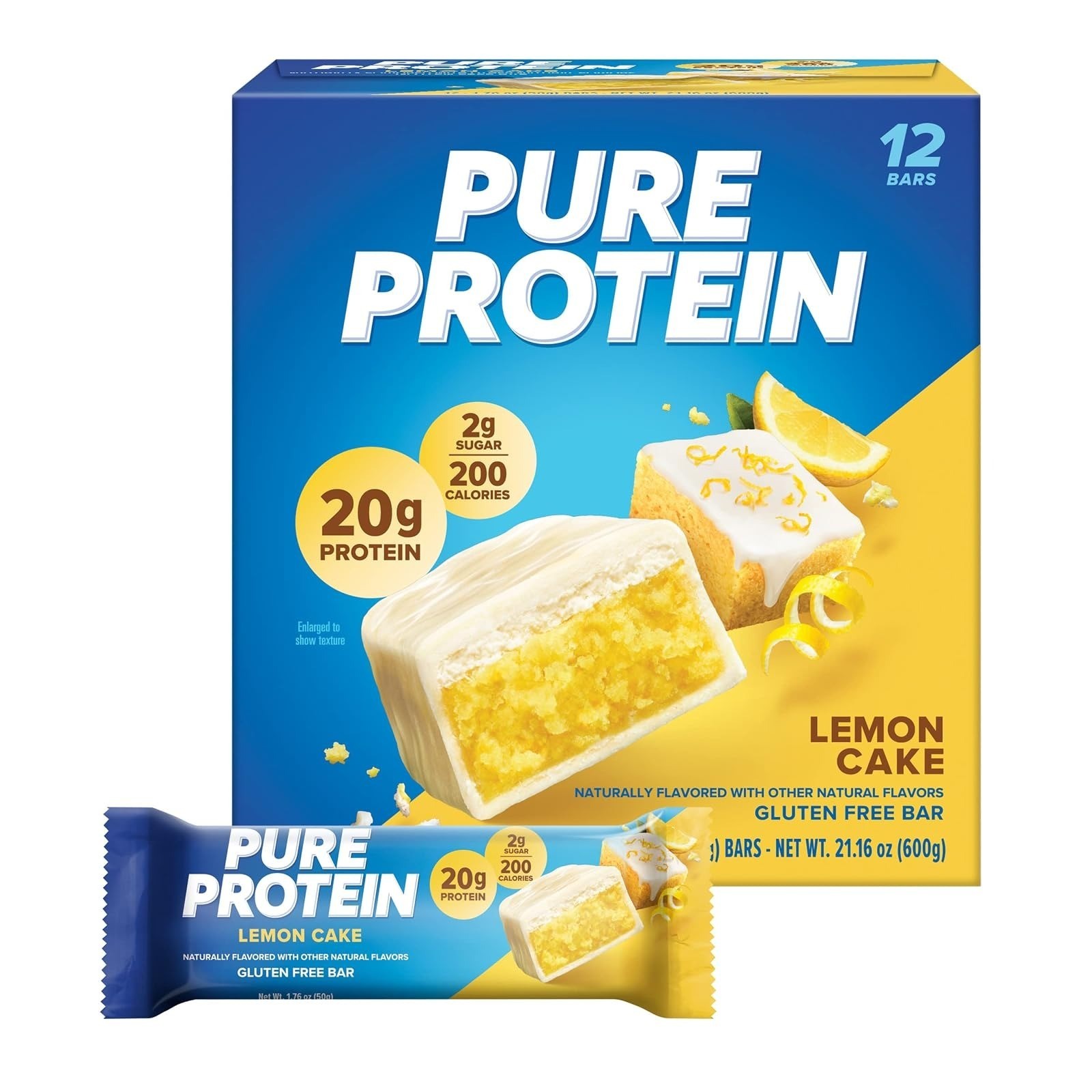 Pure Protein Chocolate Peanut Butter Bars | 20g Protein, Low Sugar, 12 Ct