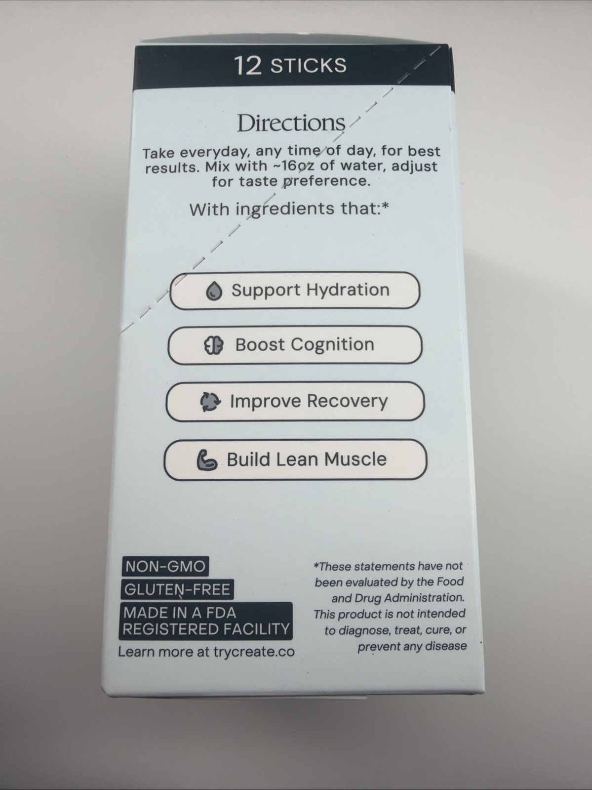 Create Creatine + Electrolytes Powder Variety Pack 12 Sticks Sugar-Free NSF