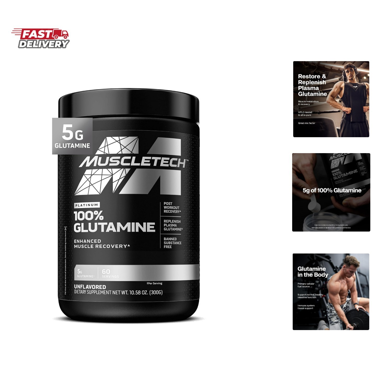 Glutamine Powder | 100% Pure L Glutamine Powder | Post Workout Recovery Drink…