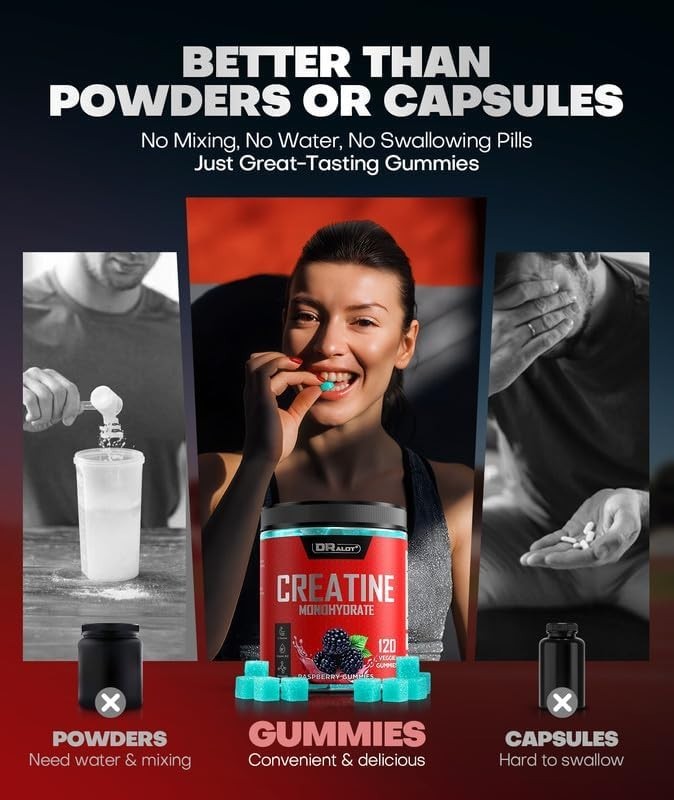 Dralot Creatine Monohydrate Gummies 3 x 120 Gummies,More 15% Strength