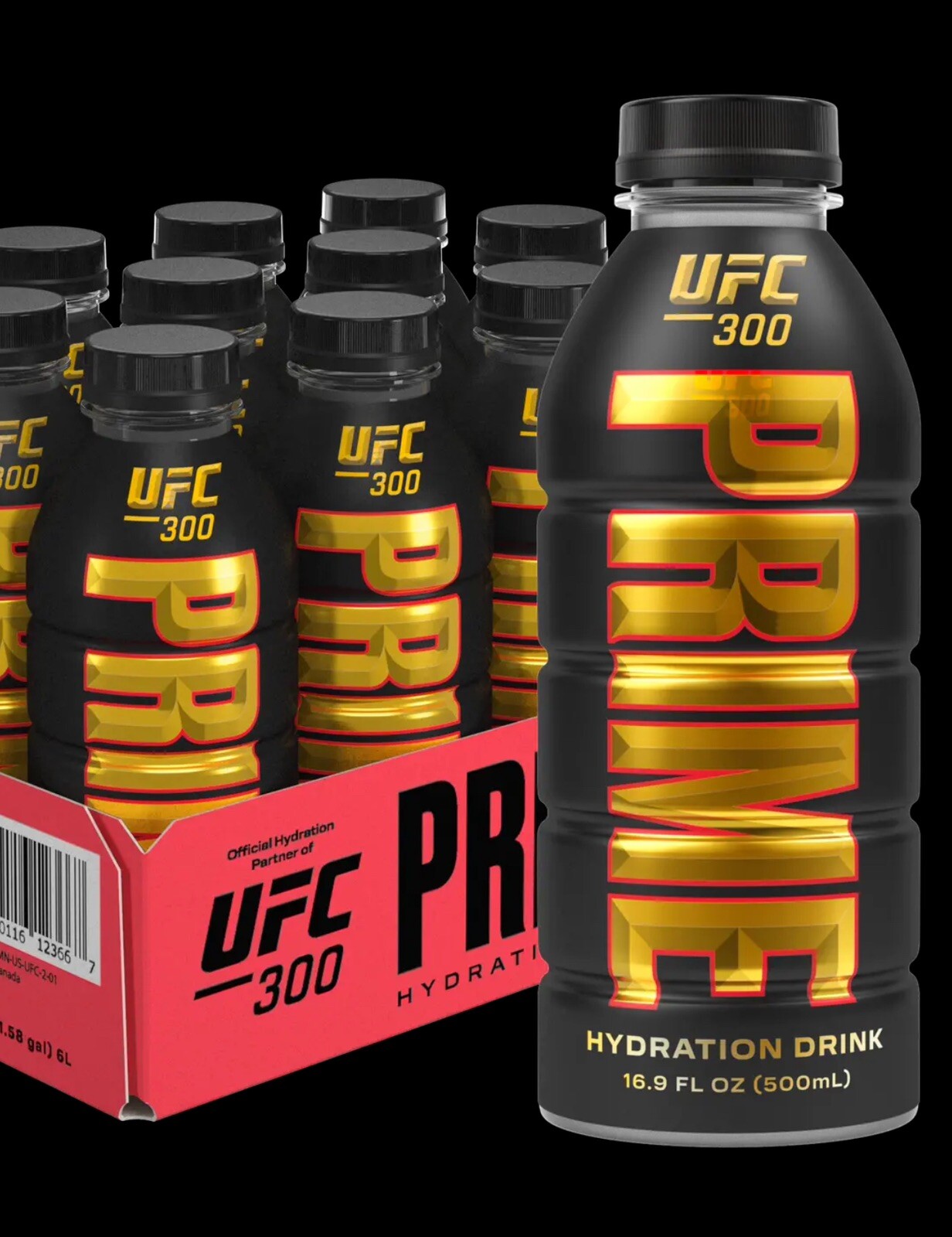 Two 2x Prime Hydration with BCAA Blend for Muscle Recovery – UFC 300 Rare LE