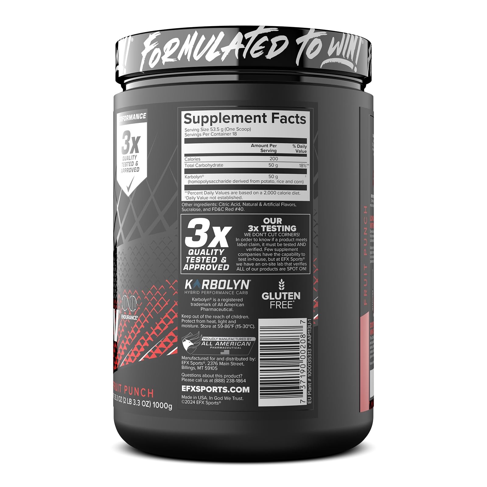 EFX Sports Karbolyn Fuel | FastAbsorbing Carbohydrate Powder | Carb Load, Sus…