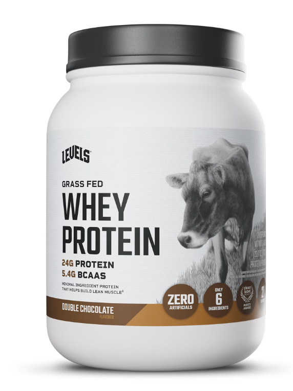 Levels Grass Fed Whey Protein Powder, No Artificials, 24G of Protein, Double Cho