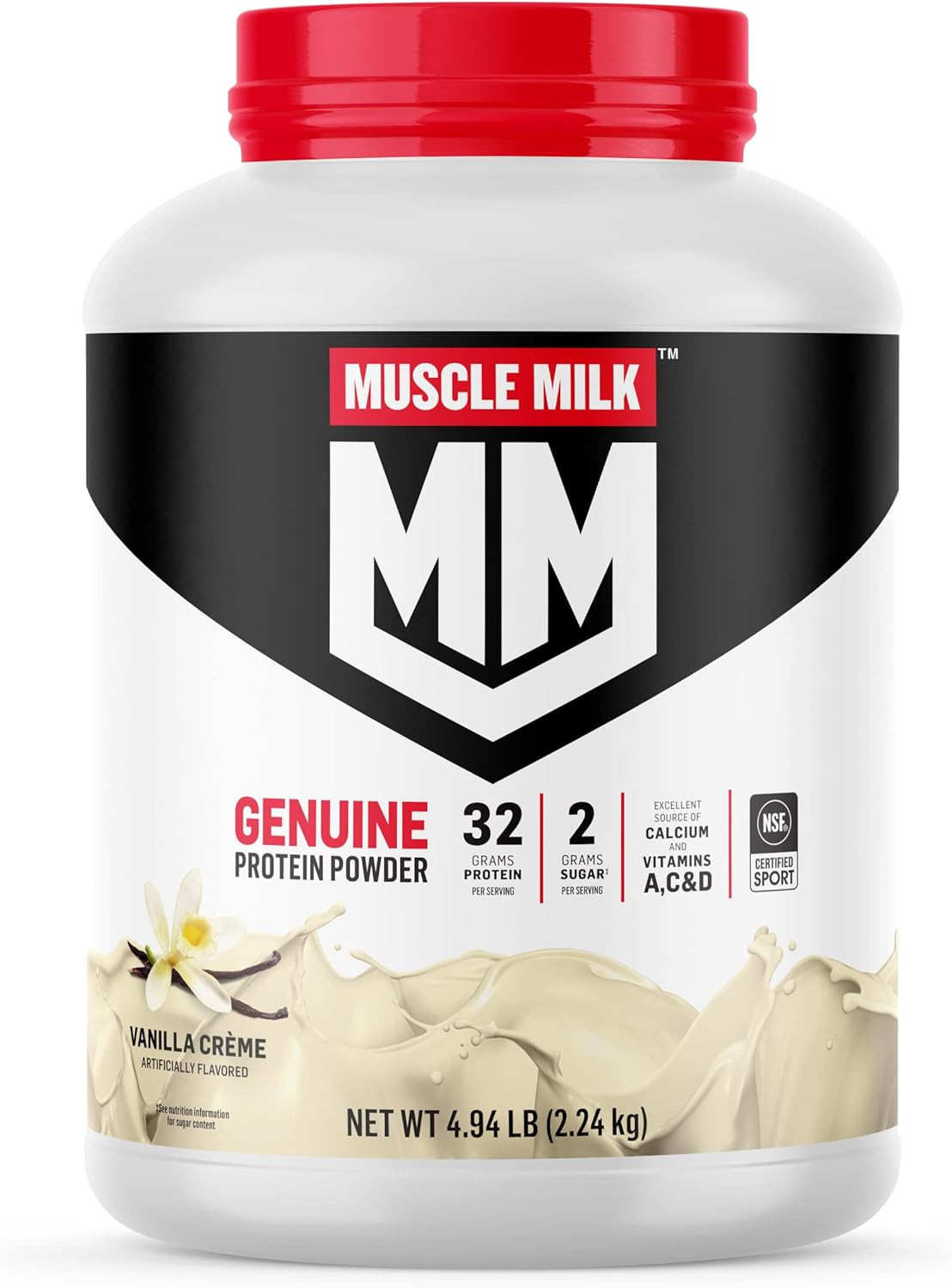 Genuine Protein Powder, Vanilla Creme, 32G Protein, 4.94 Pound, 32 Servings