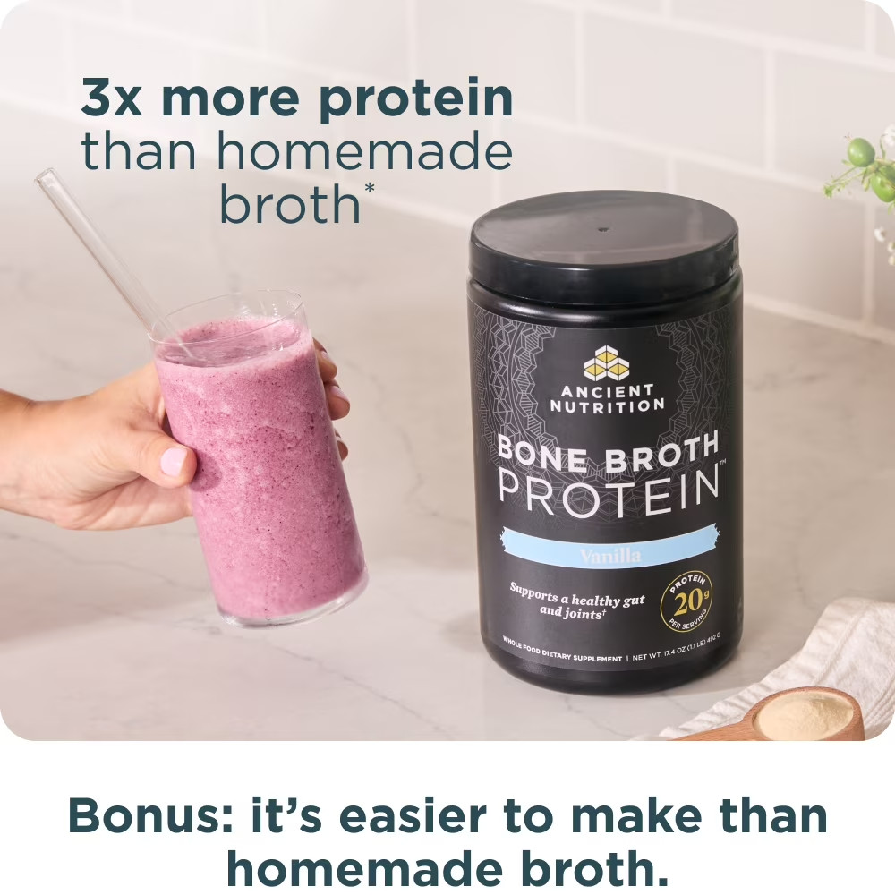Bone Broth Protein Powder Vanilla 20g Protein 20 Servings