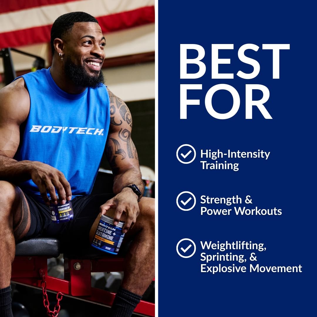 BodyTech Creatine Monohydrate Powder, 60 Servings (Pack 0f 1), No Color