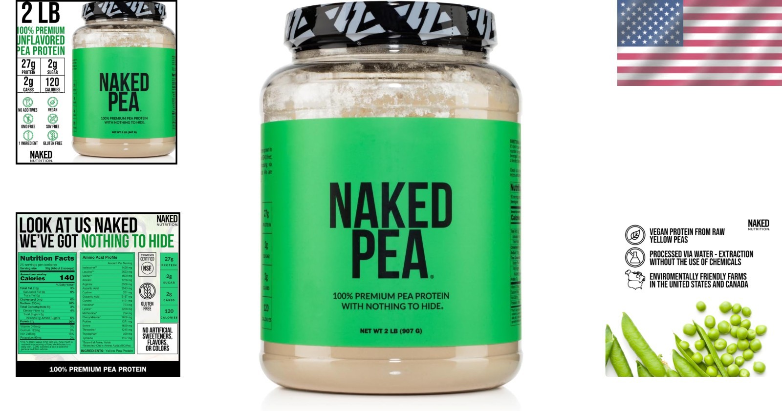 2LB Gluten-Free and Dairy-Free Pea Protein Powder – Muscle Growth Support