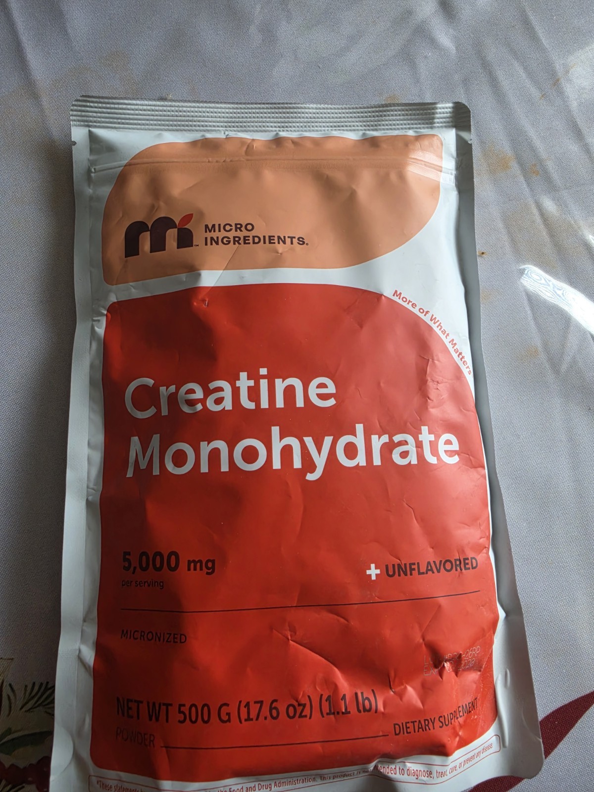 Micro Ingredients Creatine Monohydrate Micronized Unflavored Powder 17.6oz