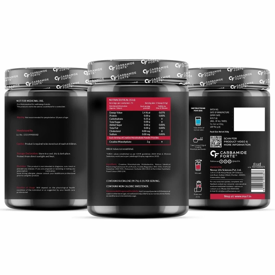 Creatine Monohydrate Powder 250g Strength & Energy For Men & Women Gym support