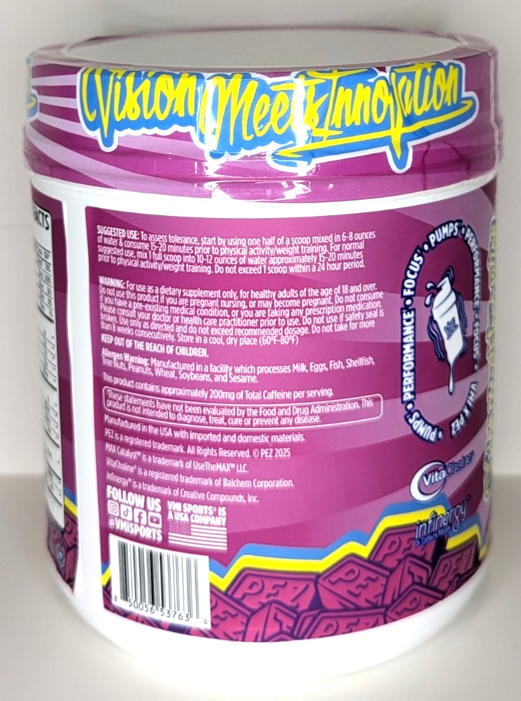 VMI Sports KXR Stacked Pre-Workout Powder, 30 Servings, PEZ Grape, Exp. 6/27