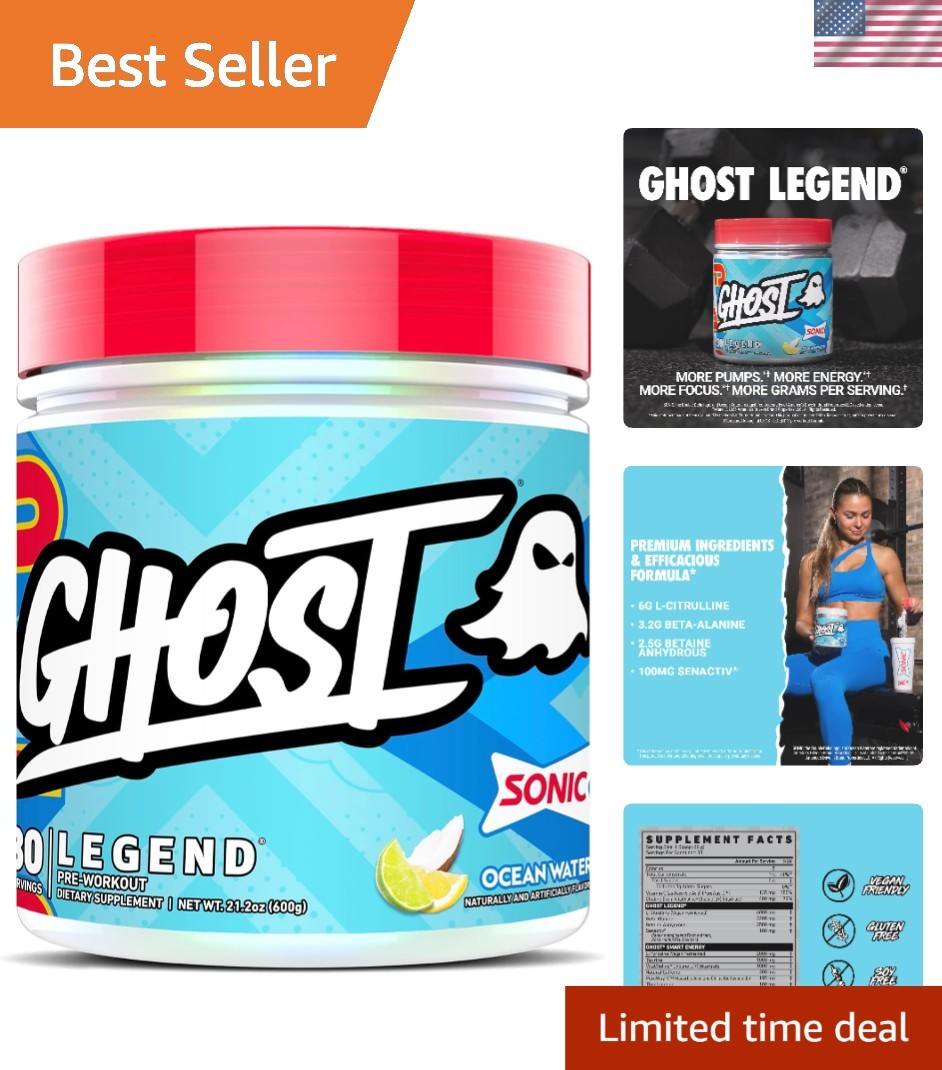 Legend Pre-Workout Powder, Sonic Ocean Water, 30 Servings | Pre-Workout with …