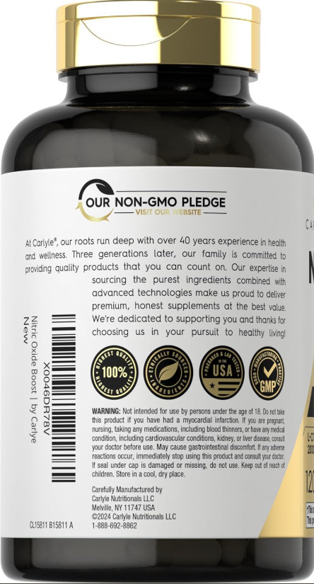 120 Pills Oxido Nitrico L-arginina Extra Fuerte Para Aumentar Energia Muscular