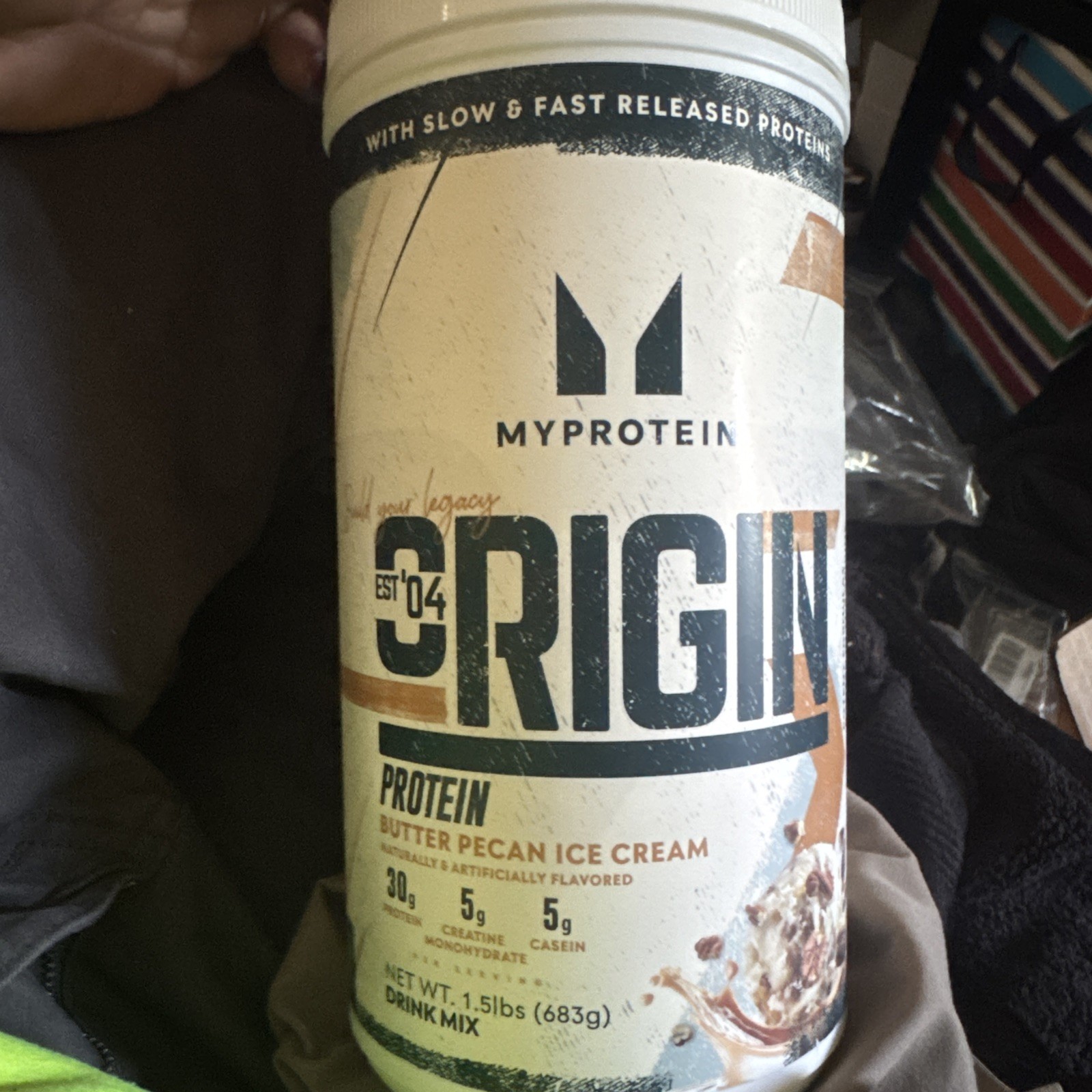 Myprotein Origin Protein Powder In The Butter Pecan Ice Cream flavor.New Sealed