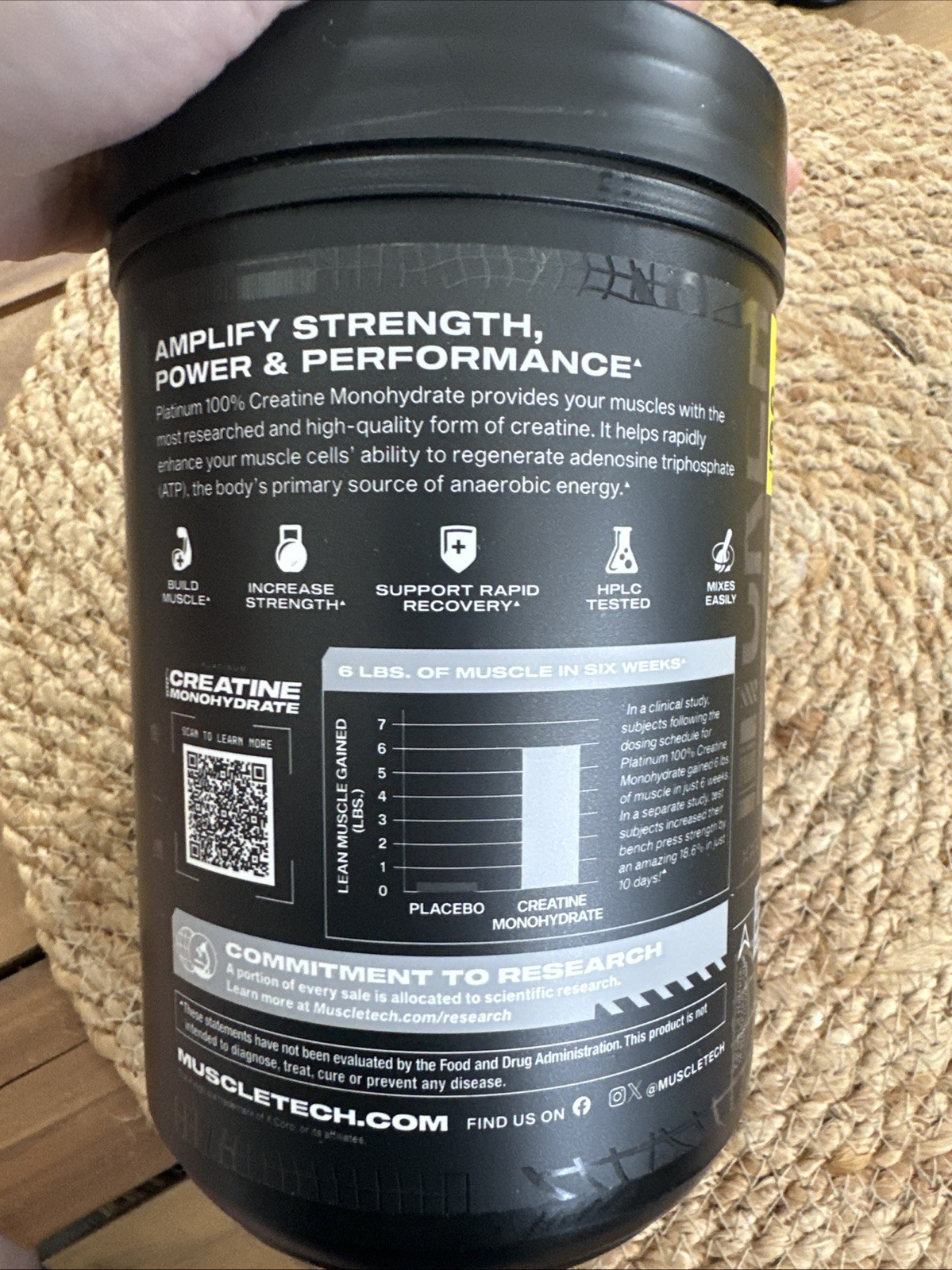 MuscleTech Platinum 100% Creatine Powder – 14.11 oz (MSC-70573)