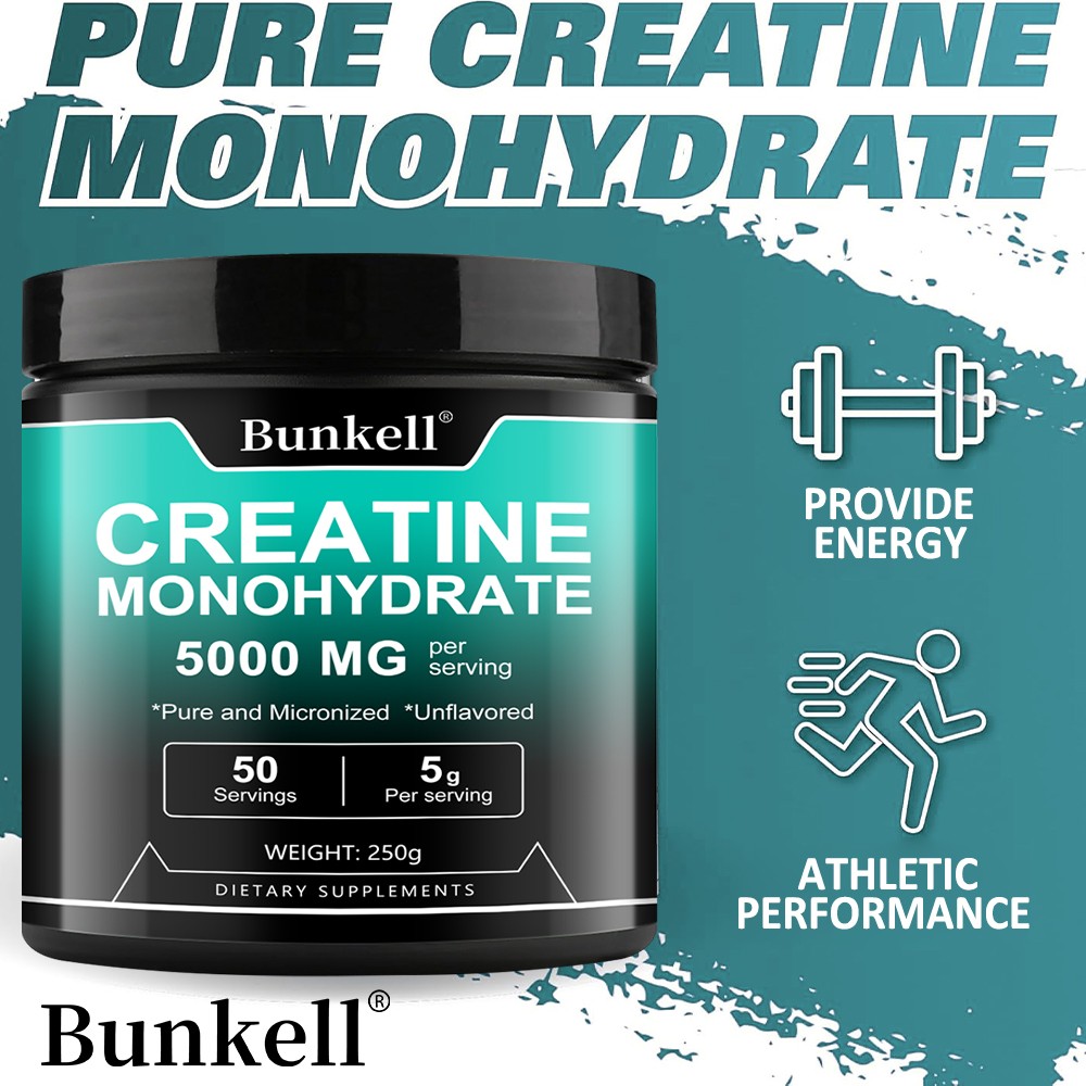 Creatine Monohydrate Pure Powder 5000mg Micronized by Bunkell *Unflavored