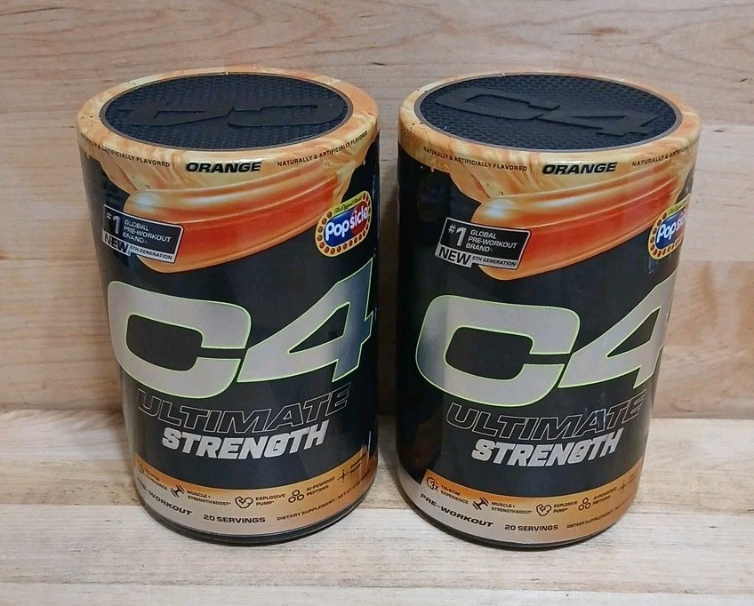 2CT: C4 ULTIMATE STTENGTH Pre-Workout Frozen ORANGE MUSCLE STRENGTH BOOST 1.2LB