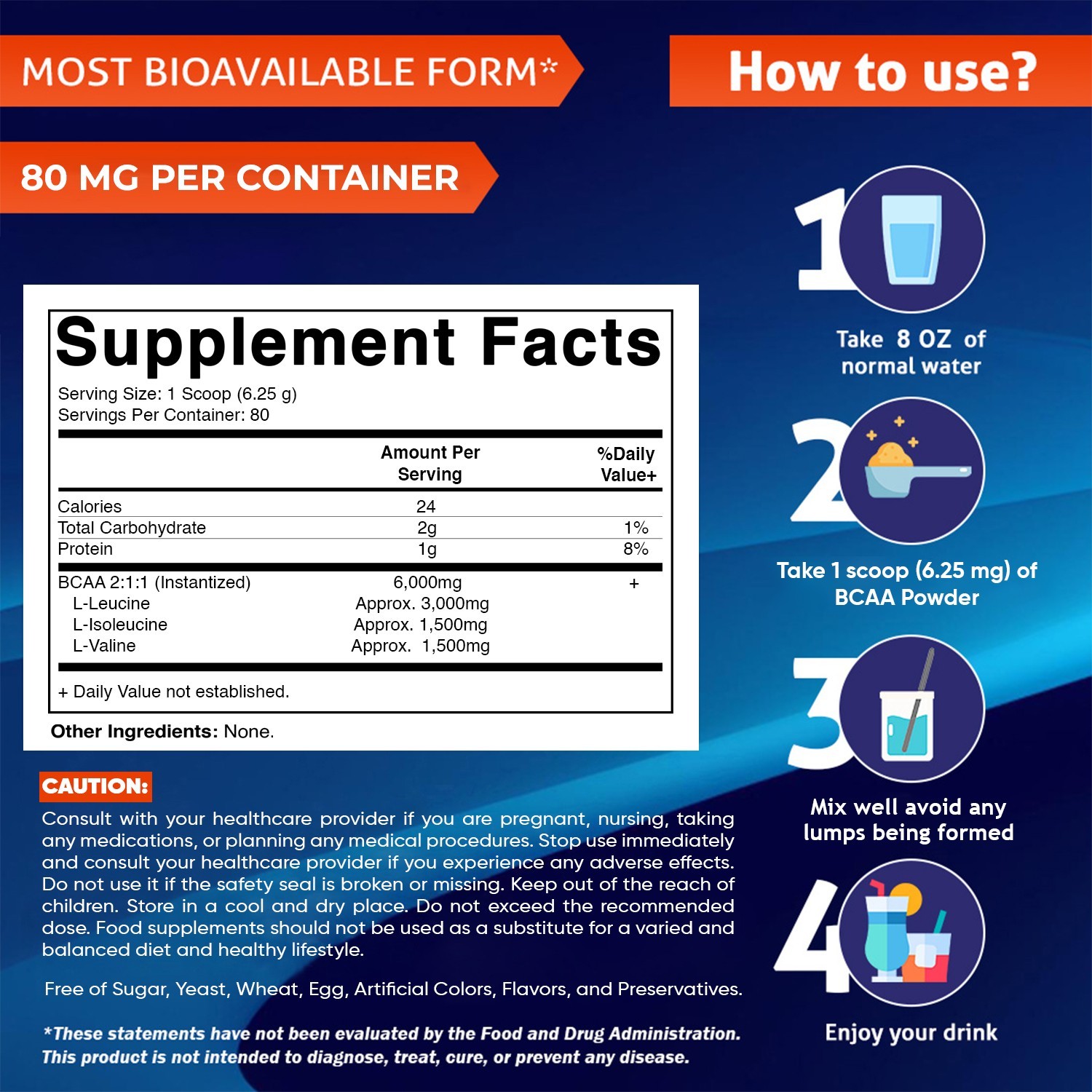 Vitamatic BCAA Powder – 2:1:1 Instantized Branched Chain Amino Acid – 500 Gram