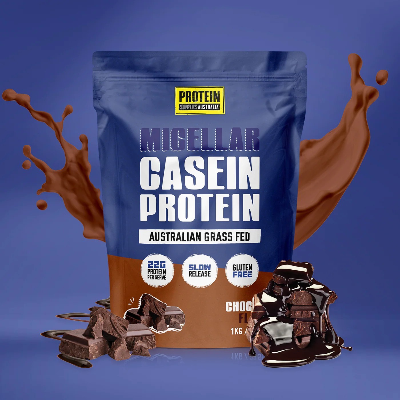 Protein Supplies Australia Micellar Casein Protein Slow Release Chocolate 1kg