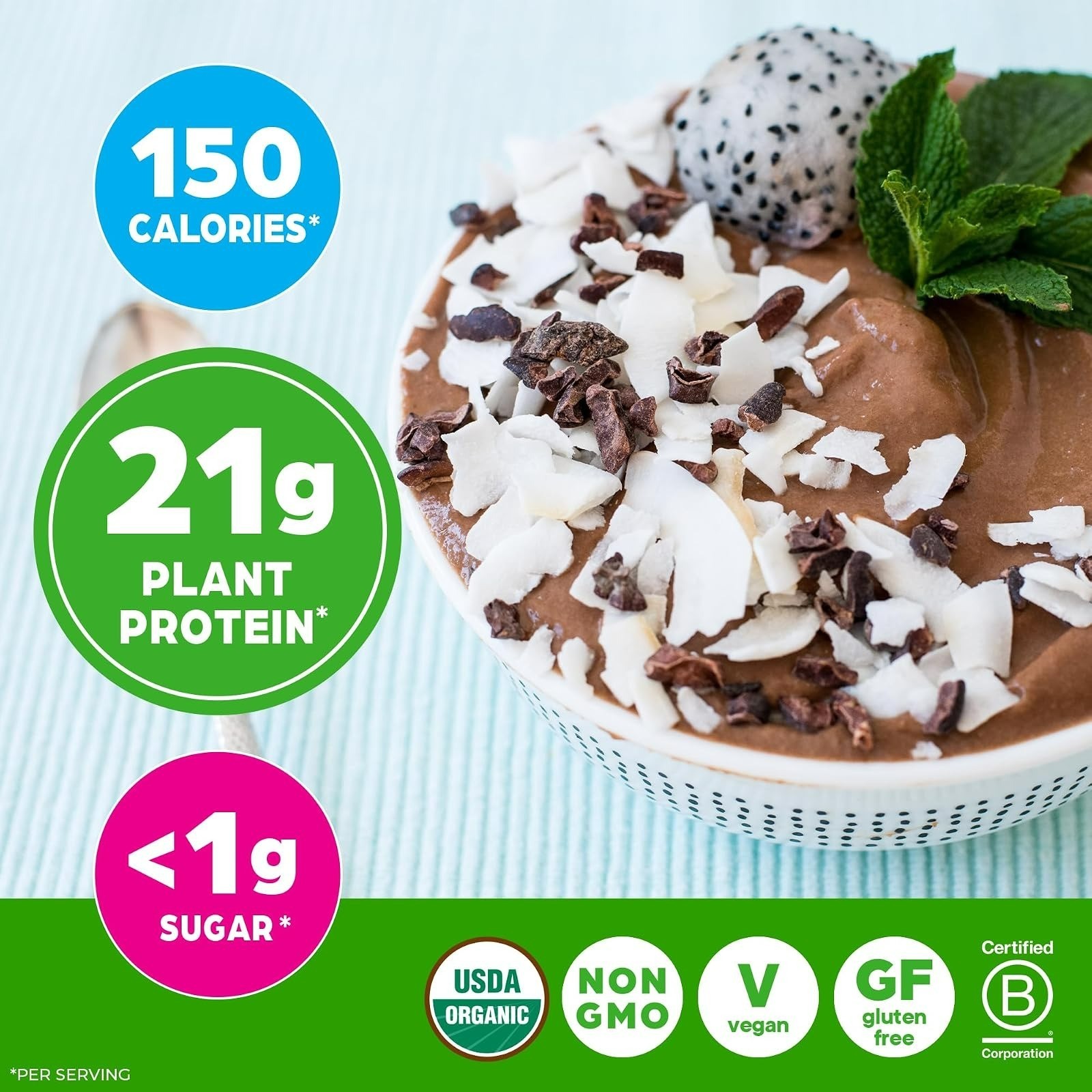 Orgain Organic Vegan Protein Powder 21g Creamy Chocolate Fudge 2.03 lb