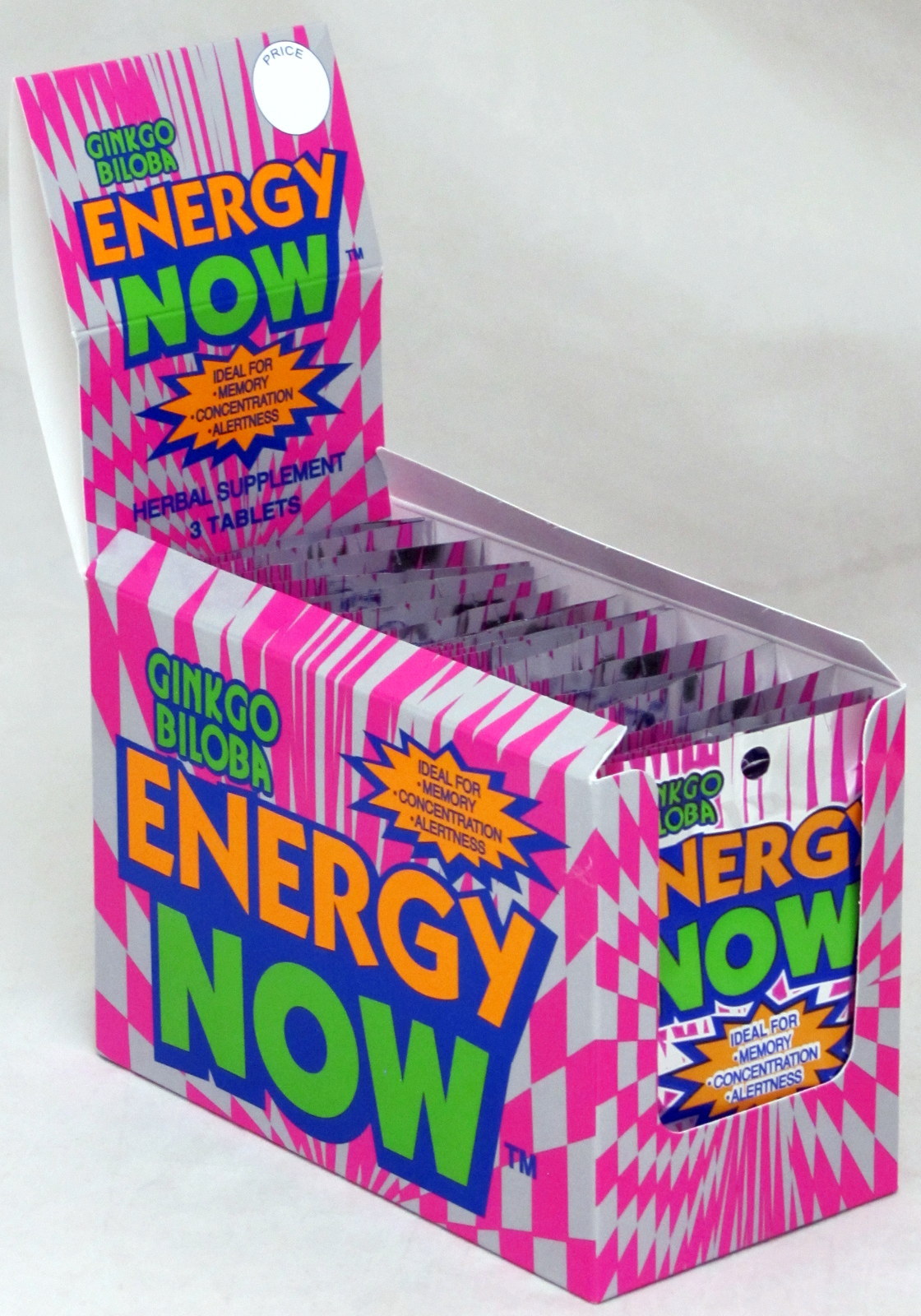 Ginkgo Biloba Energy Now Herbal Booster Supplements 24 packs 72 pills Memory