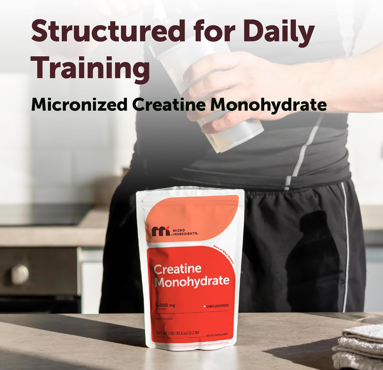 Creatine Monohydrate Powder 1 Kg (2.2 Lbs), 5000Mg per Serv, Micronized Creatine