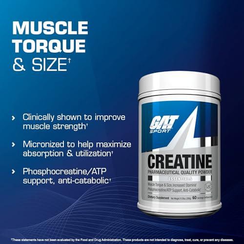 GAT SPORT Creatine Monohydrate Powder – Boost Strength, Brain Health, and – 300