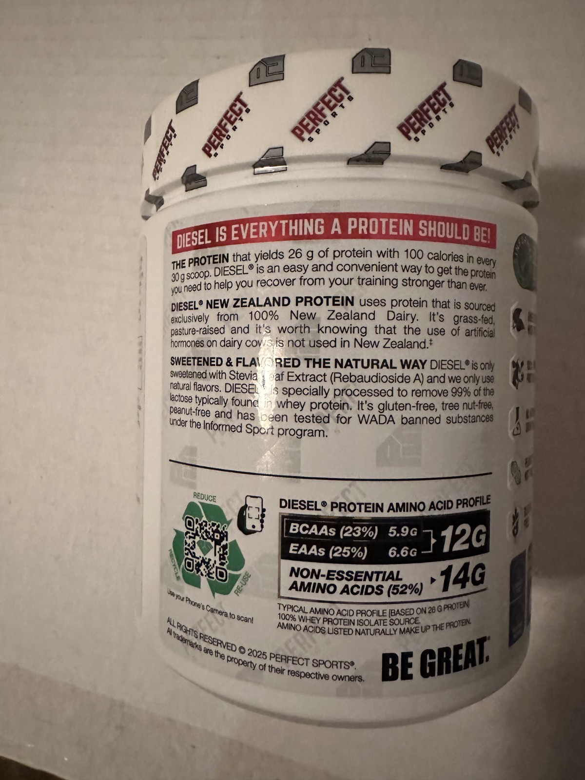 DIESEL NEW ZEALAND WHEY PROTEIN POWDER Chocolate Peanut Butter 360g 12 Servings