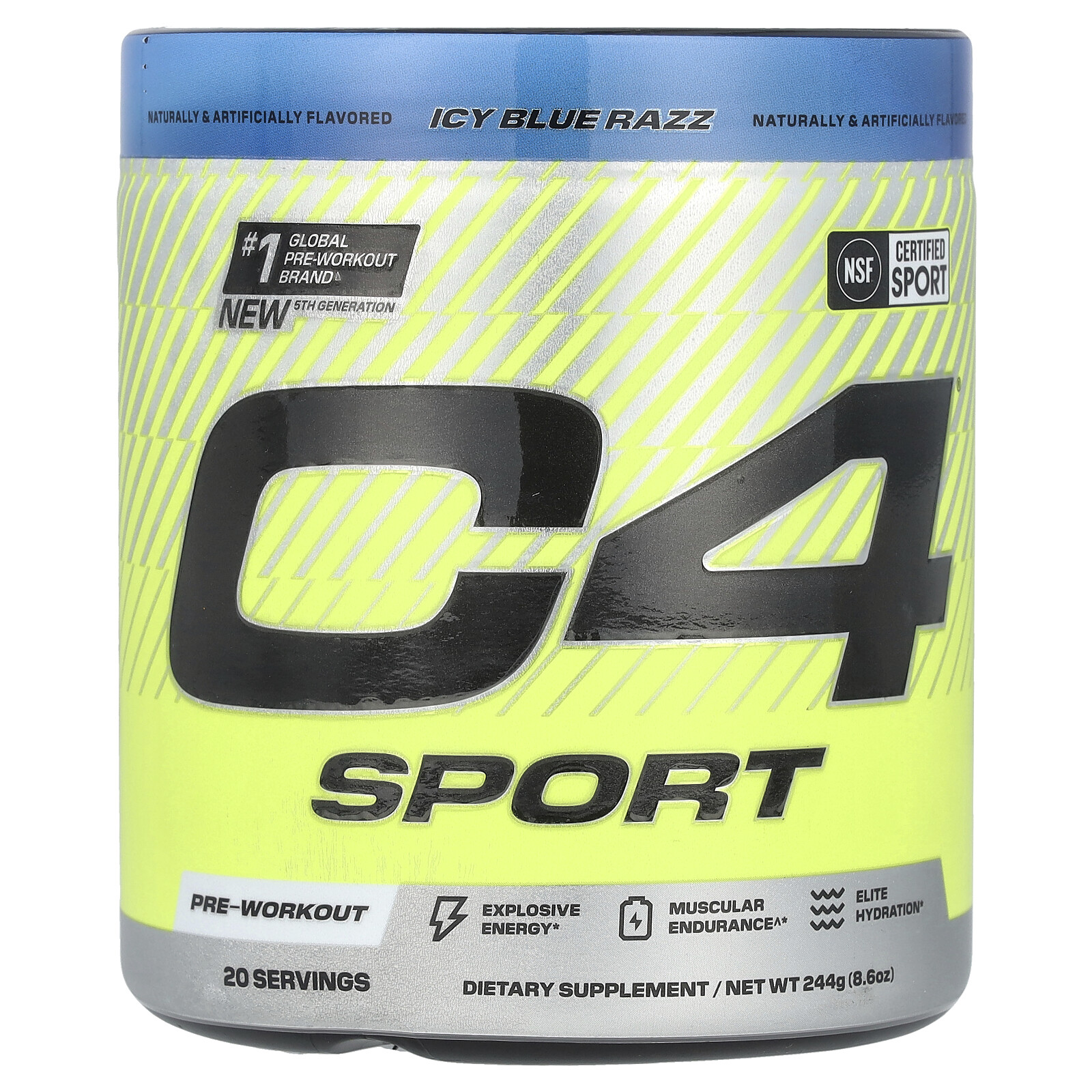 C4 Sport, Pre-Workout, Icy Blue Razz, 8.6 oz (244 g)