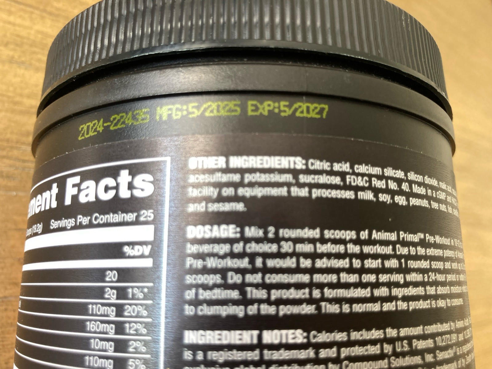 Animal Pre Workout Primal Loaded Powder Dragon Berry 1.05 lb (480 g)