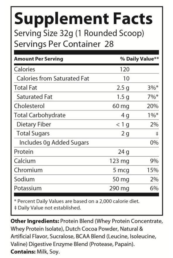 Whey Protein Powder Primelife Nutrition | Chocolate 2LBS | 28 Servings