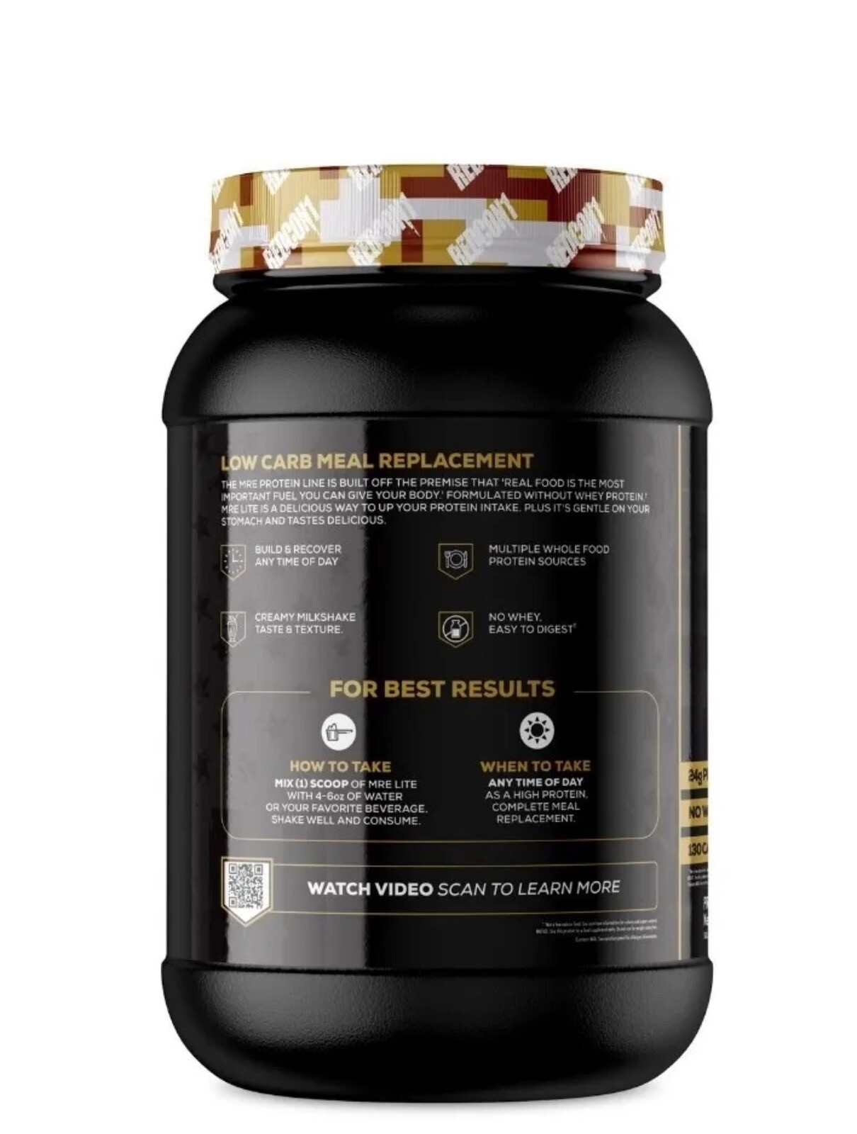 REDCON1 MRE LITE WHOLE FOOD PROTEIN 30 Servings Banana Nut Bread Exp 9/2026