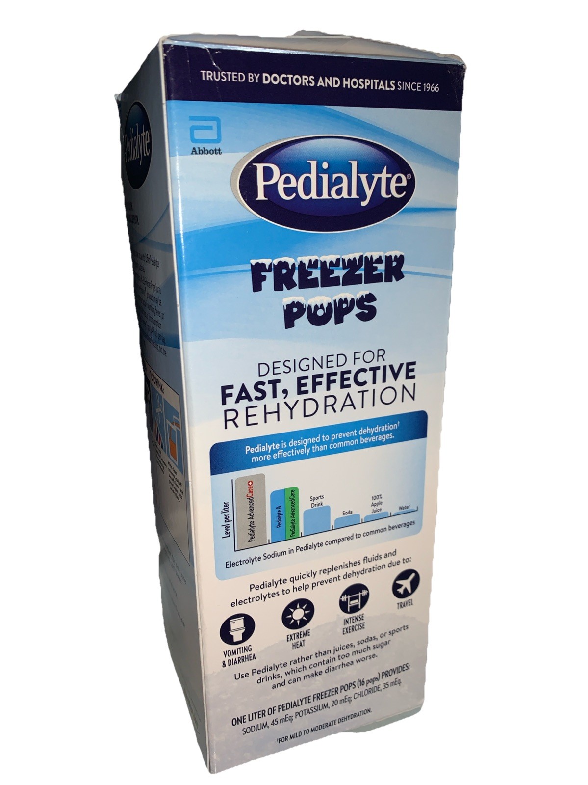 Pedialyte Freezer Pops Oral Electrolyte Solution Natural Assorted Flavors 16ct