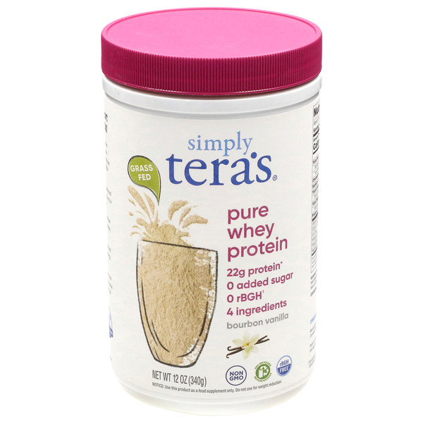 Simply Tera’s Bourbon Vanilla Pure Whey Protein Powder 12oz New Sealed Exp 2027