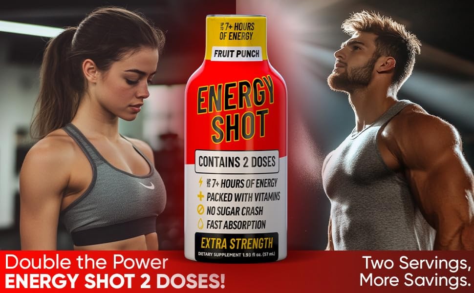 Fruit Punch Extra Strength Energy Shot 48 pk – 260mg 1.93 Fl Oz (Pack of 48)