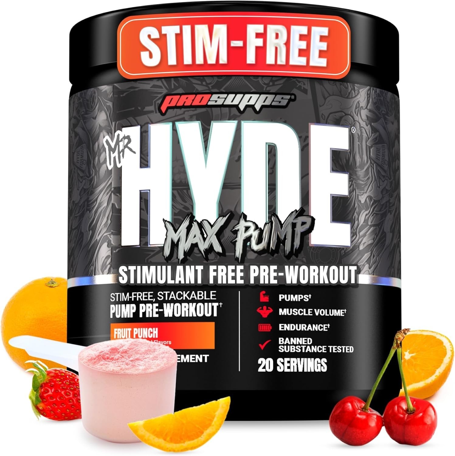 Maximize Performance with Mr. Hyde Max Pump – Stim-Free Pre-Workout, 20 Servings